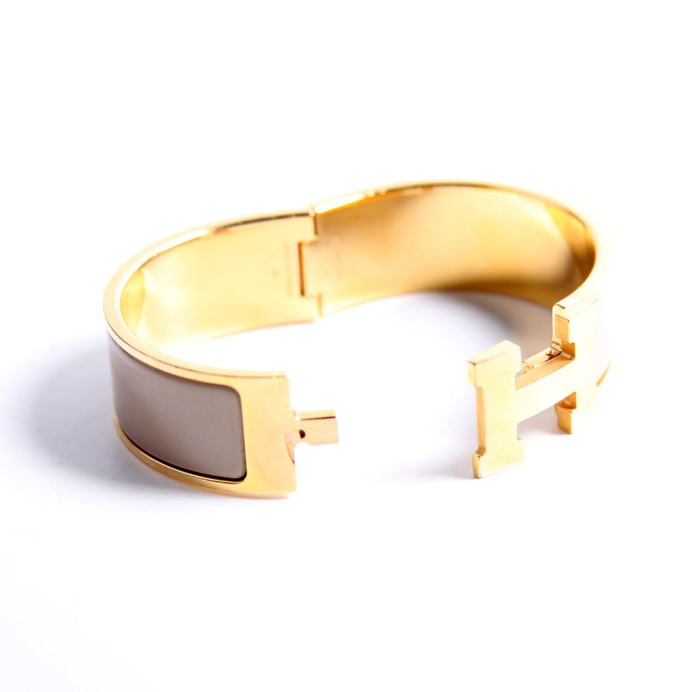 Clic Clac Wide GM Bracelet Gold/Taupe