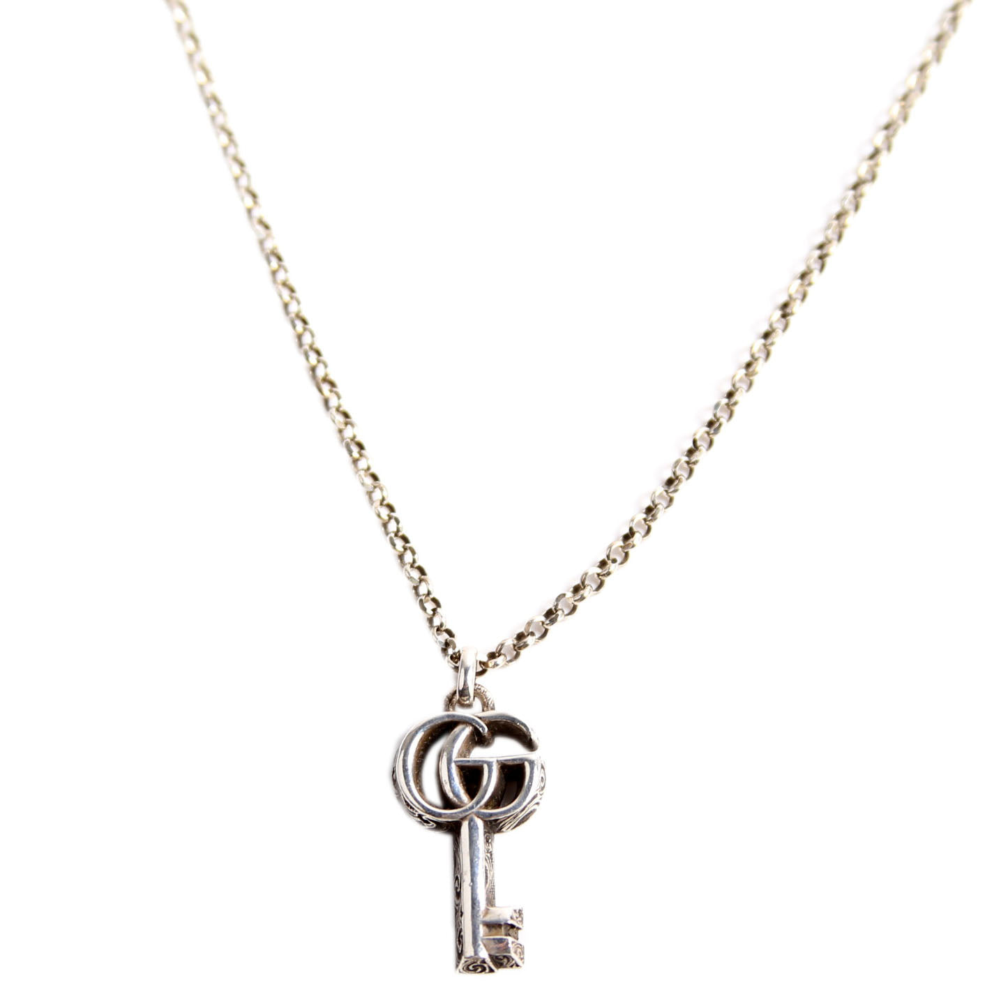 Double G Key Pendant Necklace 925