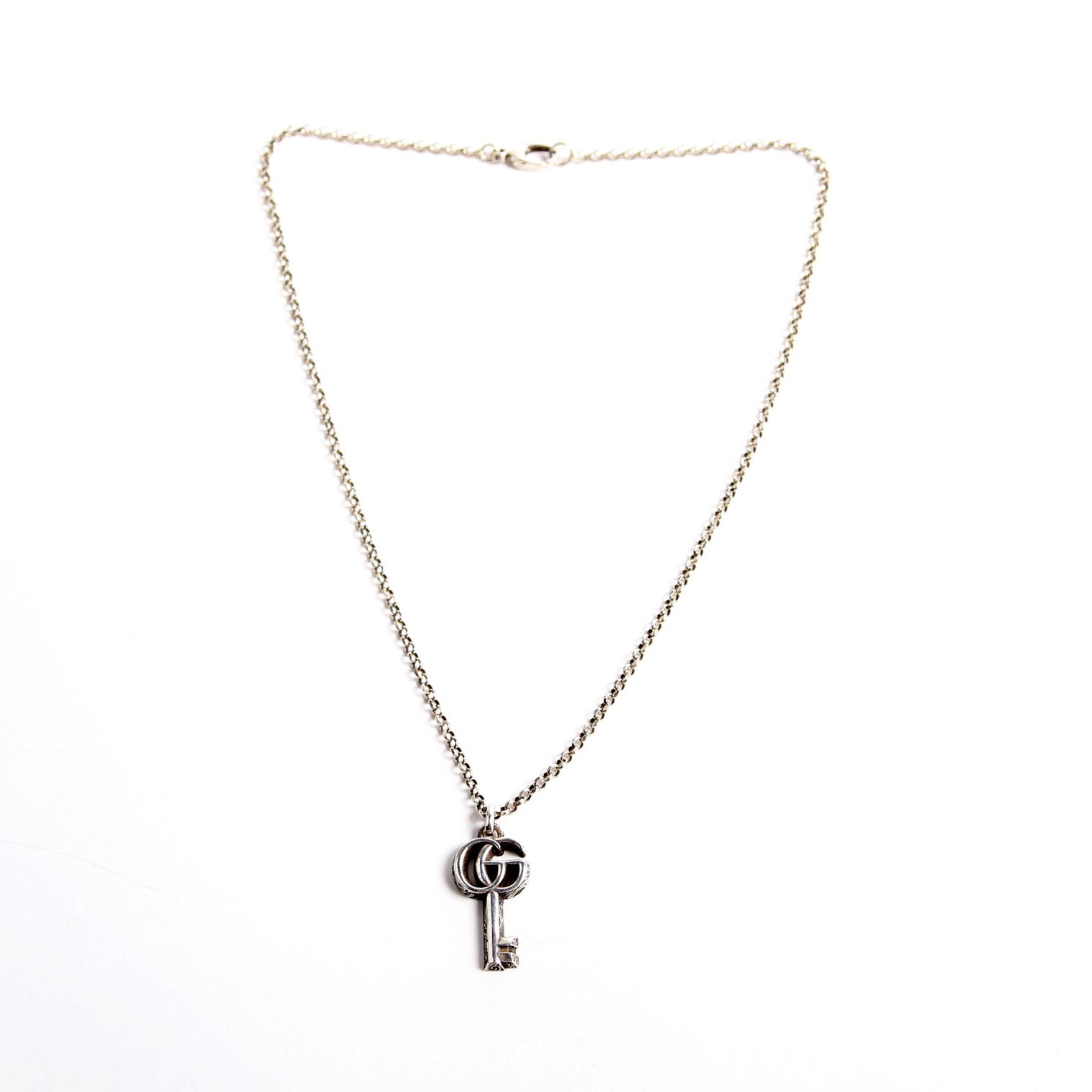 Double G Key Pendant Necklace 925