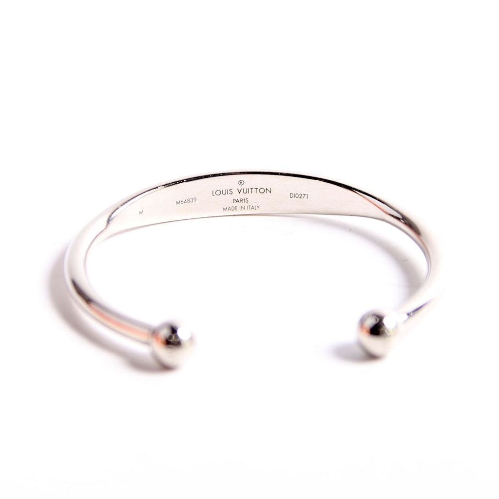 Jonc Monogram Cuff Bracelet Size M Silver