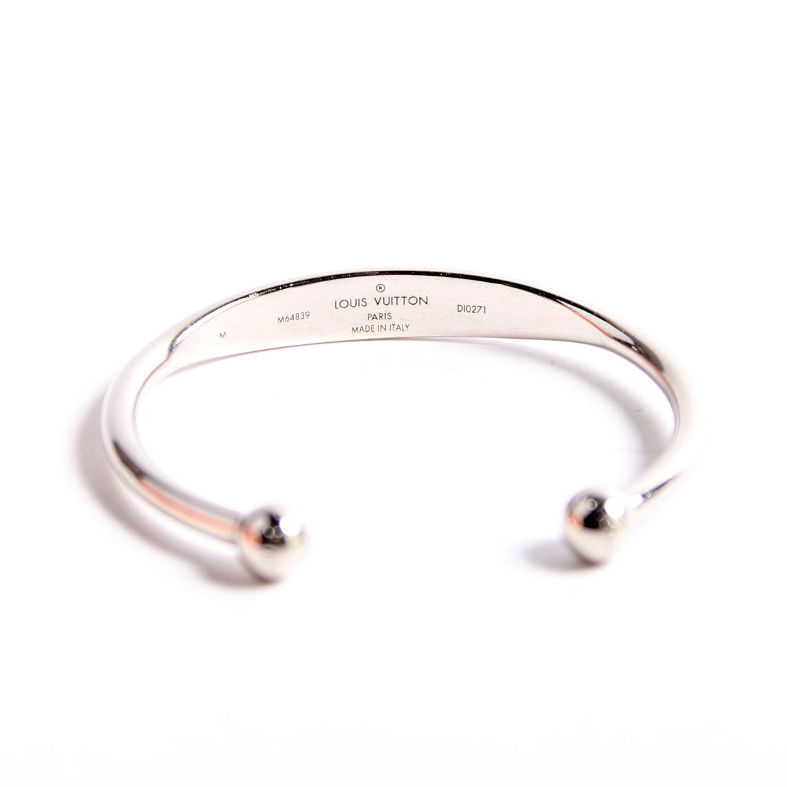 Jonc Monogram Cuff Bracelet Size M Silver