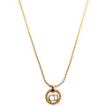 Vintage Circle CD Pendant Necklace Gold
