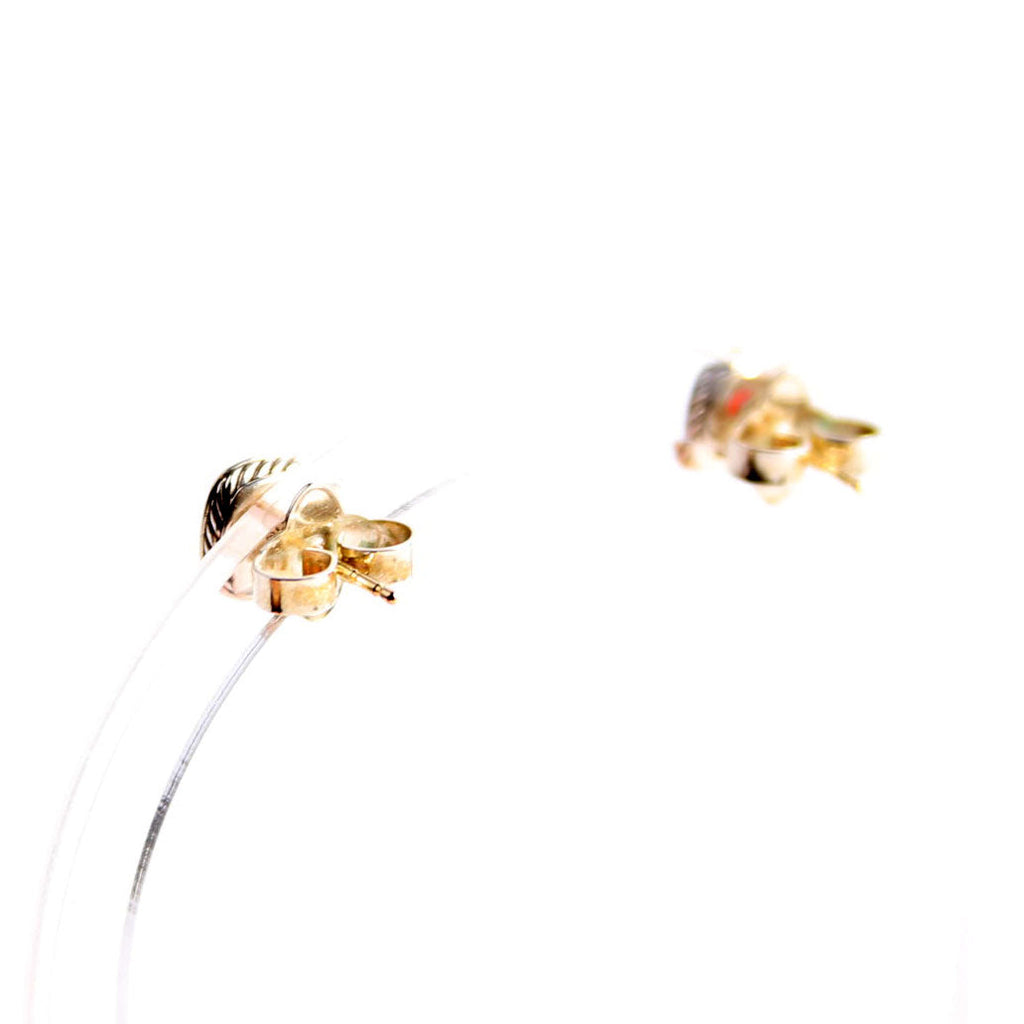 Petite Albion Stud 5MM Earrings Garnet/Diamonds/925