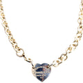 Please Return To Heart Chain Choker Necklace 925