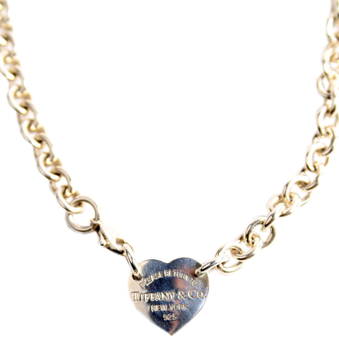 Please Return To Heart Chain Choker Necklace 925