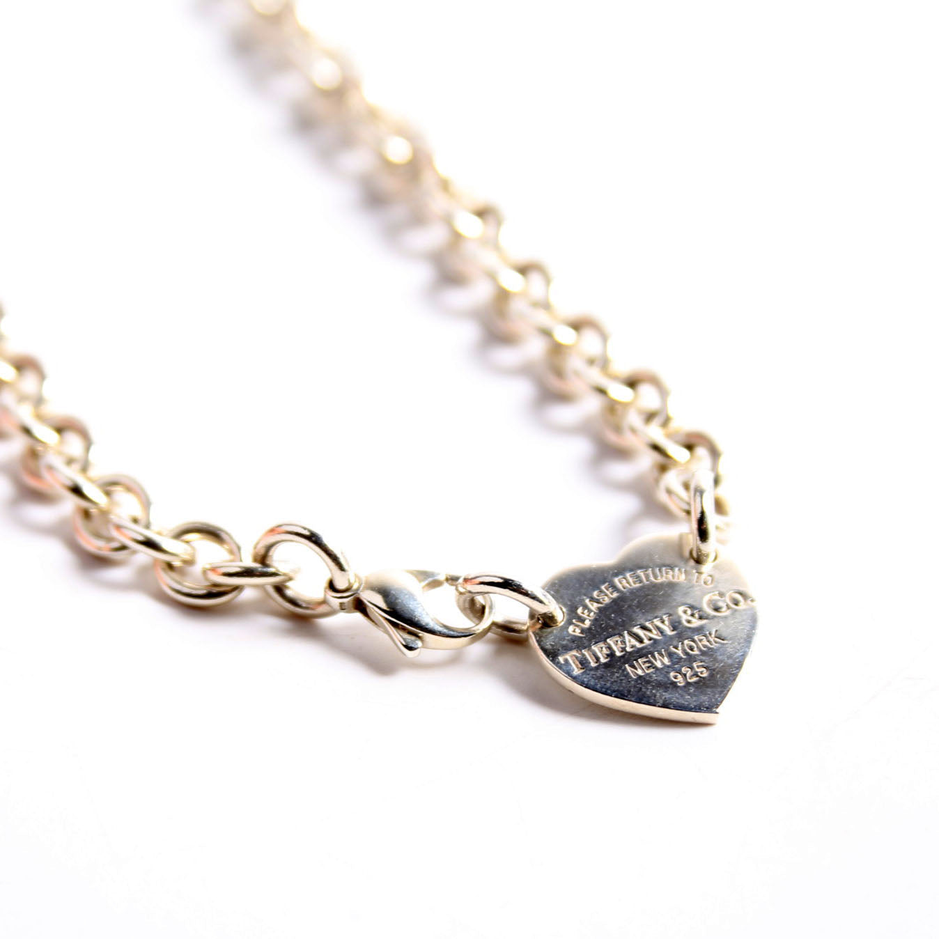 Please Return To Heart Chain Choker Necklace 925