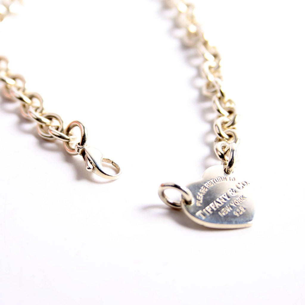 Please Return To Heart Chain Choker Necklace 925