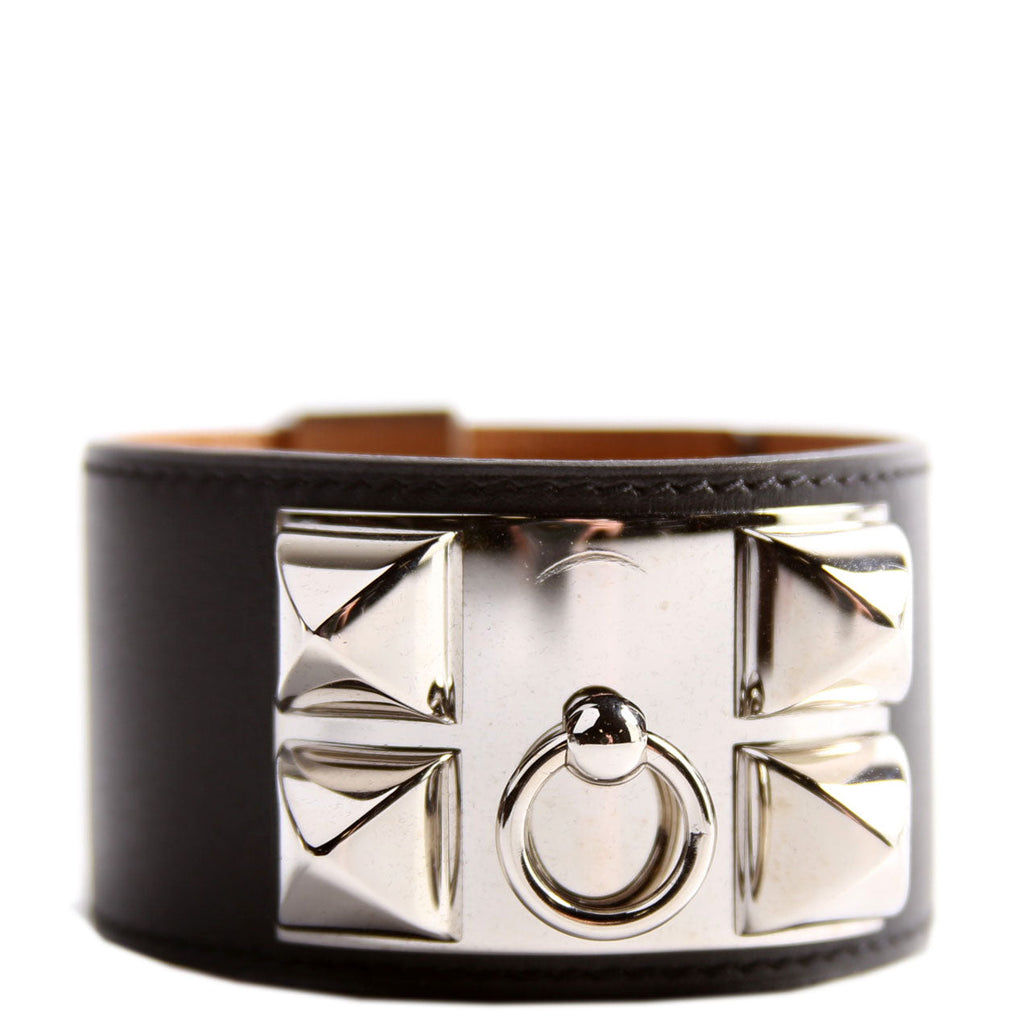 Collier De Chien Box Calfskin Bracelet Black/Silver