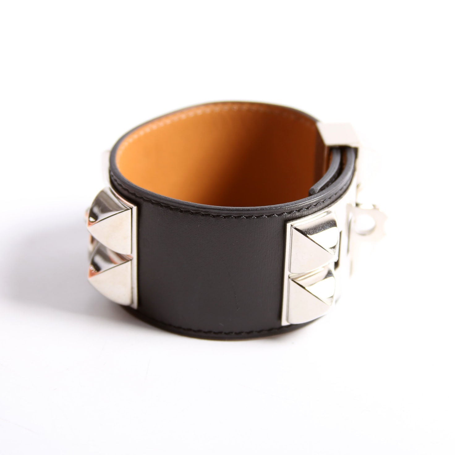 Collier De Chien Box Calfskin Bracelet Black/Silver