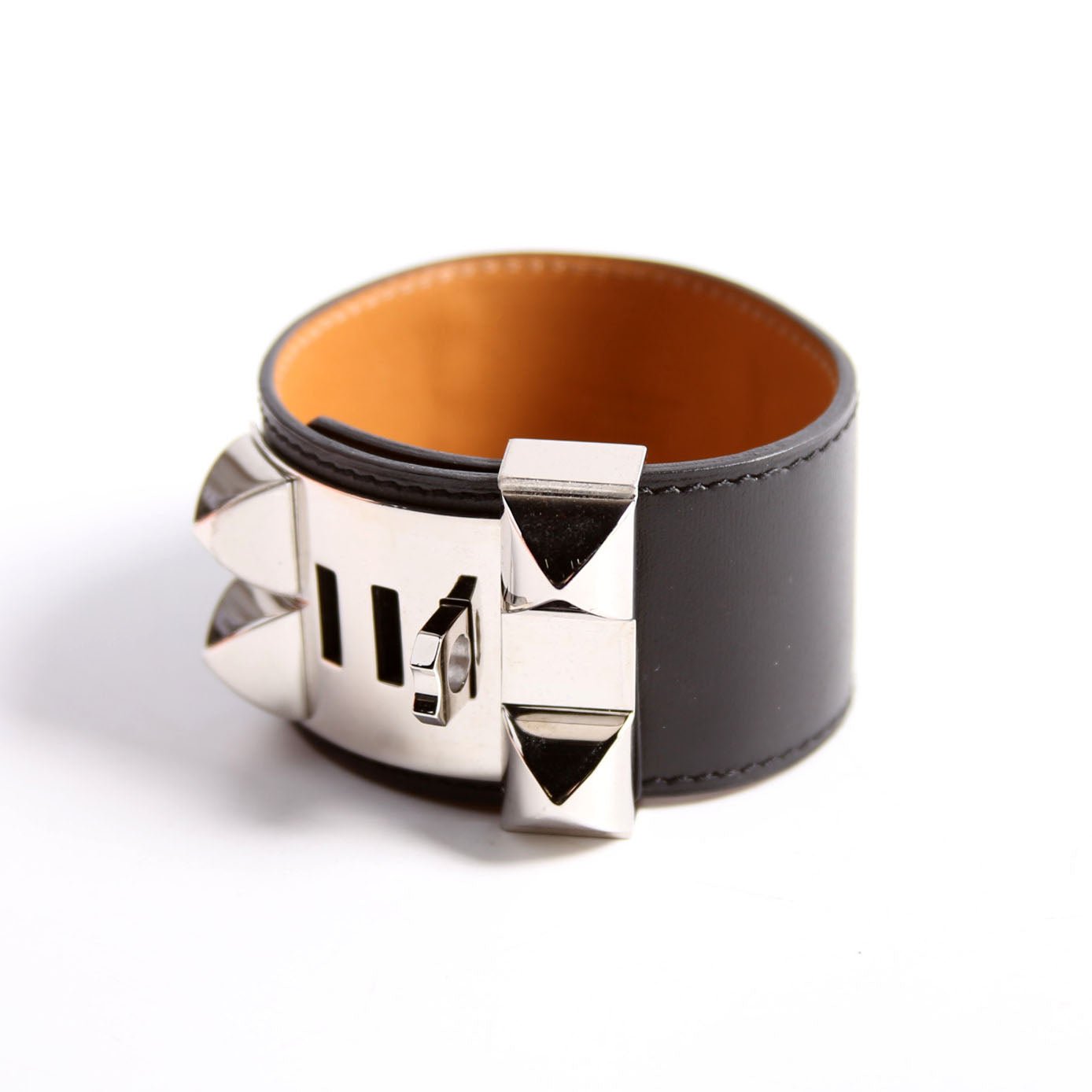 Collier De Chien Box Calfskin Bracelet Black/Silver