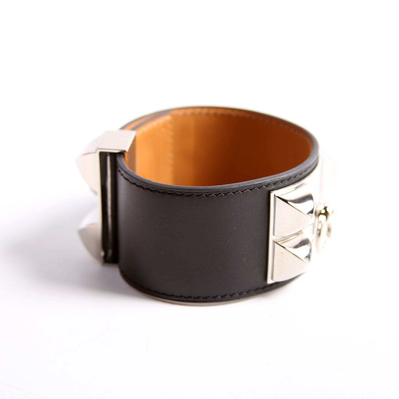 Collier De Chien Box Calfskin Bracelet Black/Silver