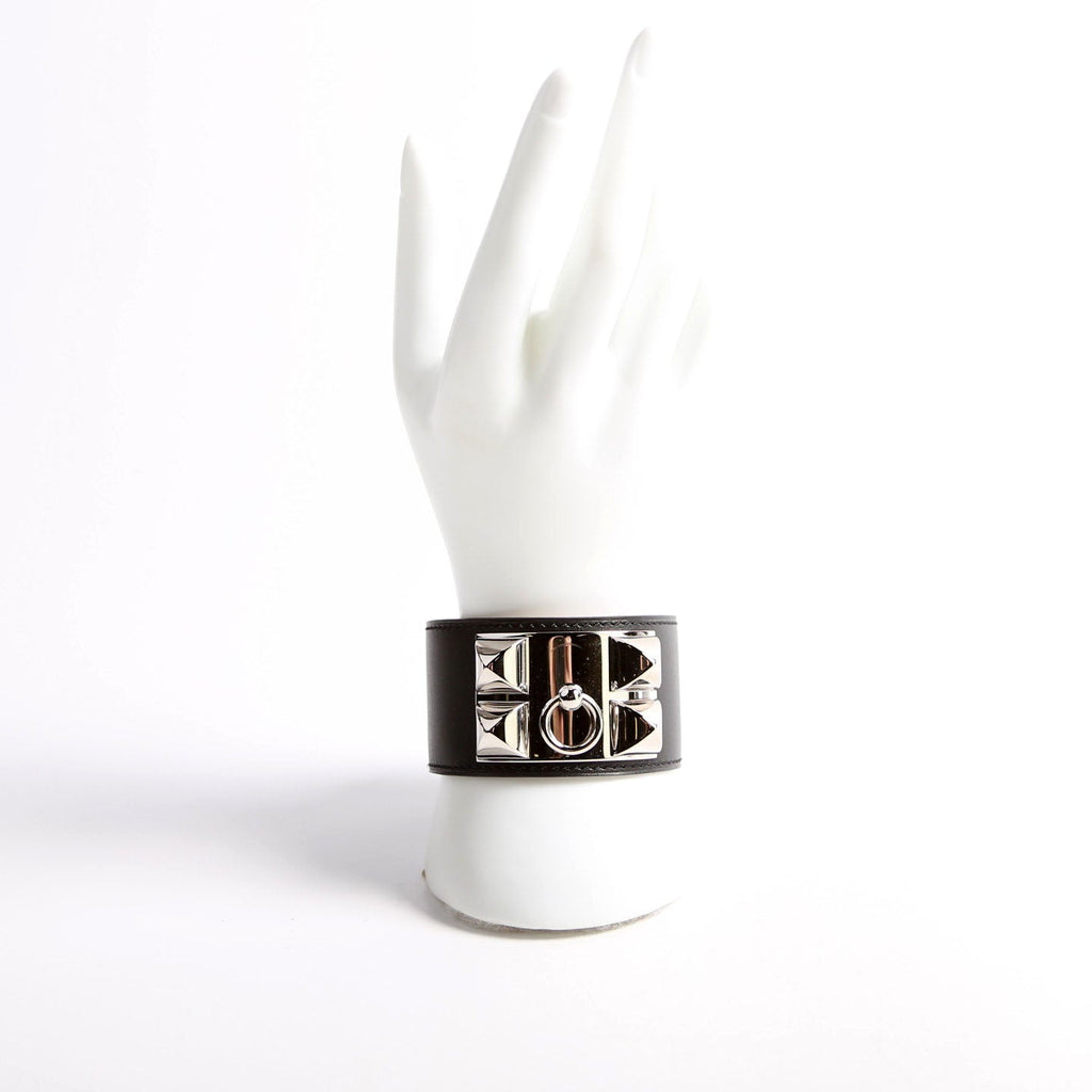 Collier De Chien Box Calfskin Bracelet Black/Silver