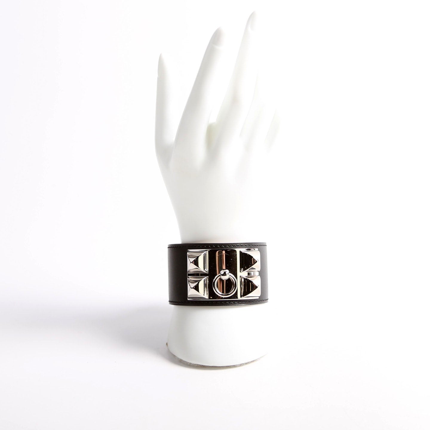 Collier De Chien Box Calfskin Bracelet Black/Silver