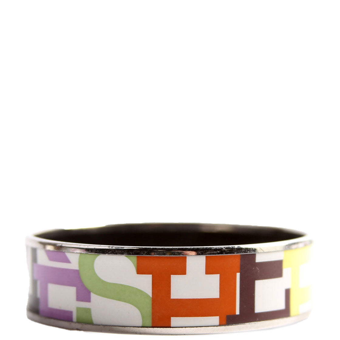 Capitales Enamel Wide Bangle Bracelet Multicolor