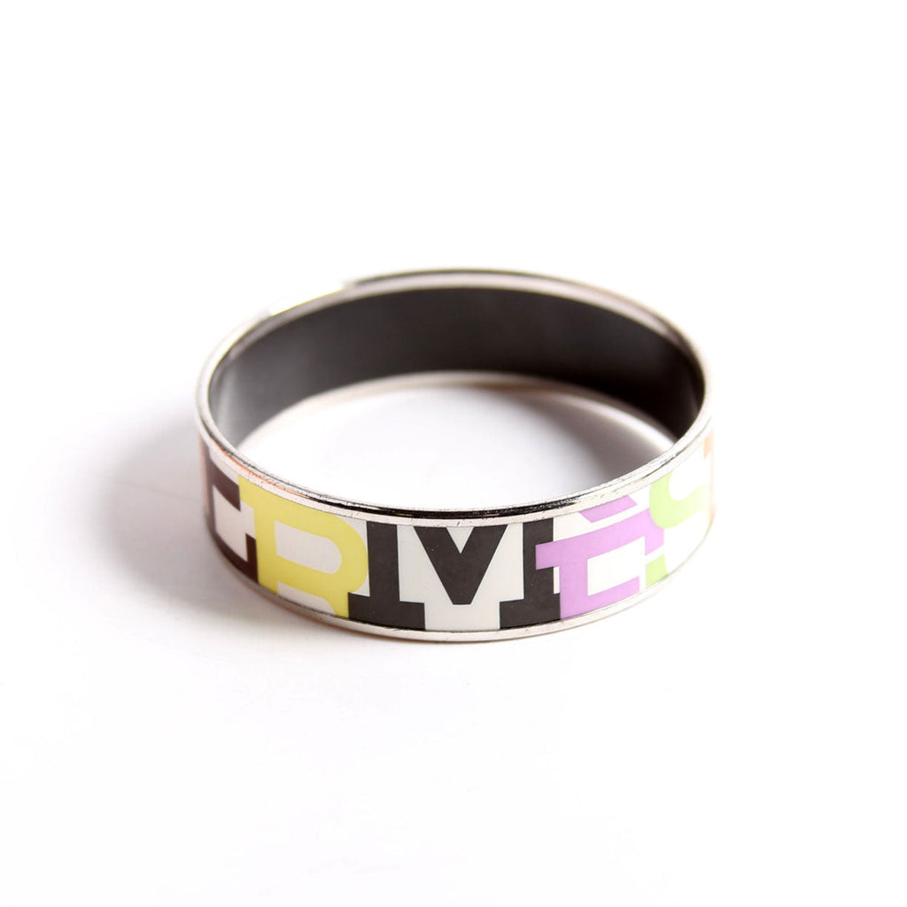 Capitales Enamel Wide Bangle Bracelet Multicolor