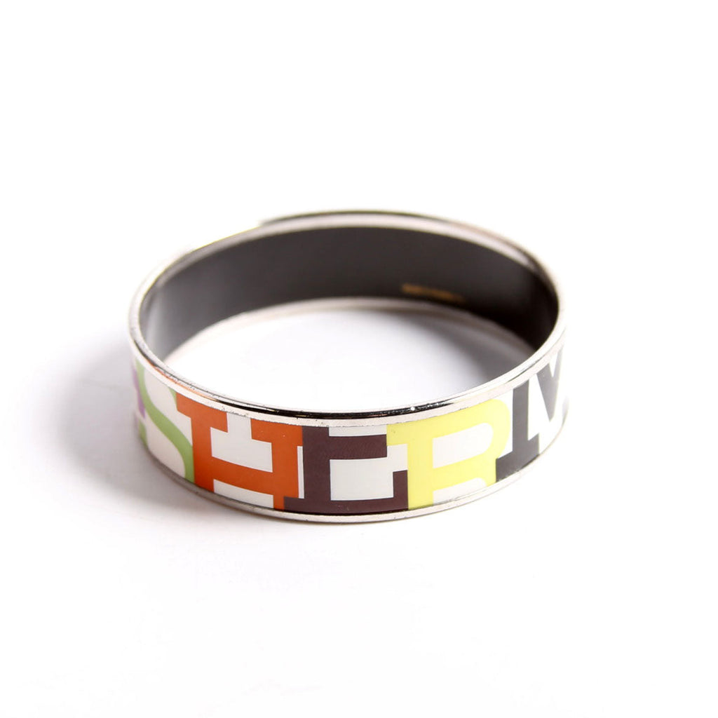 Capitales Enamel Wide Bangle Bracelet Multicolor