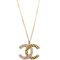CC Strass Pendant Necklace Gold