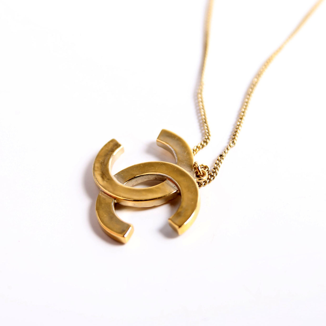 CC Strass Pendant Necklace Gold