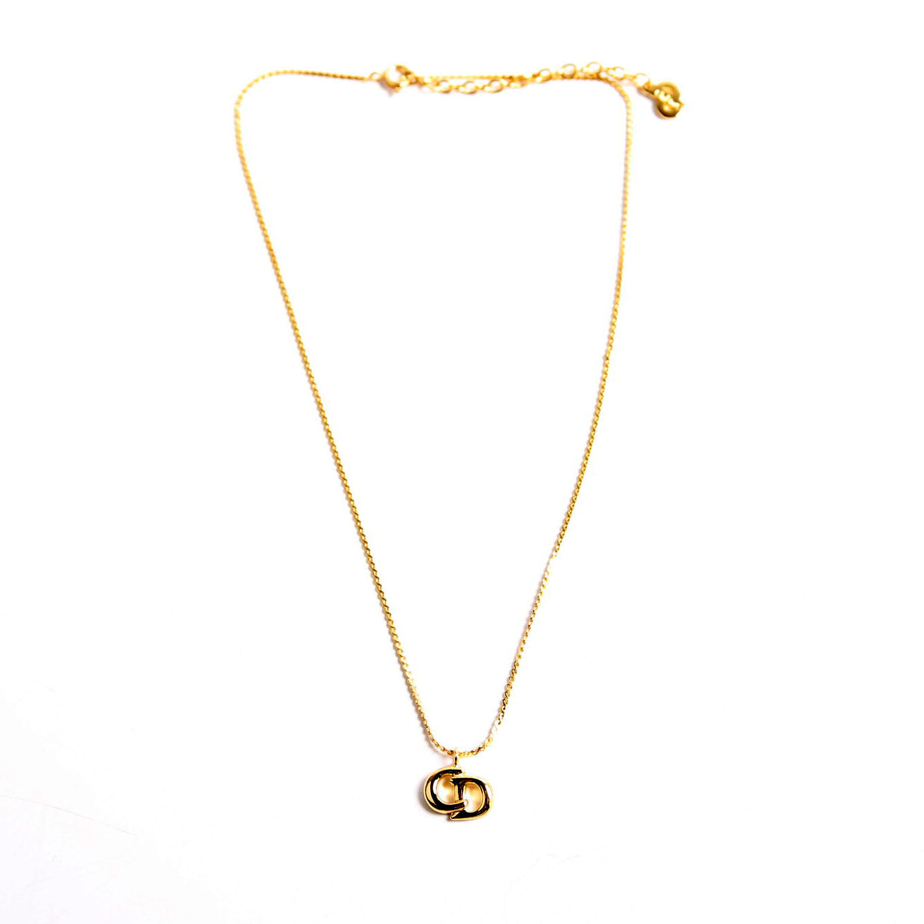 Vintage CD Pendant Necklace Gold