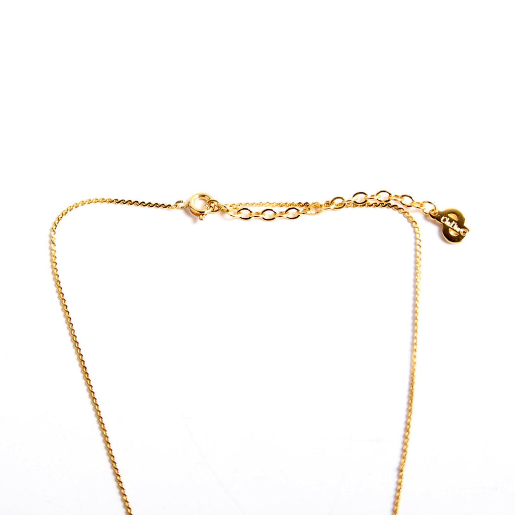 Vintage CD Pendant Necklace Gold