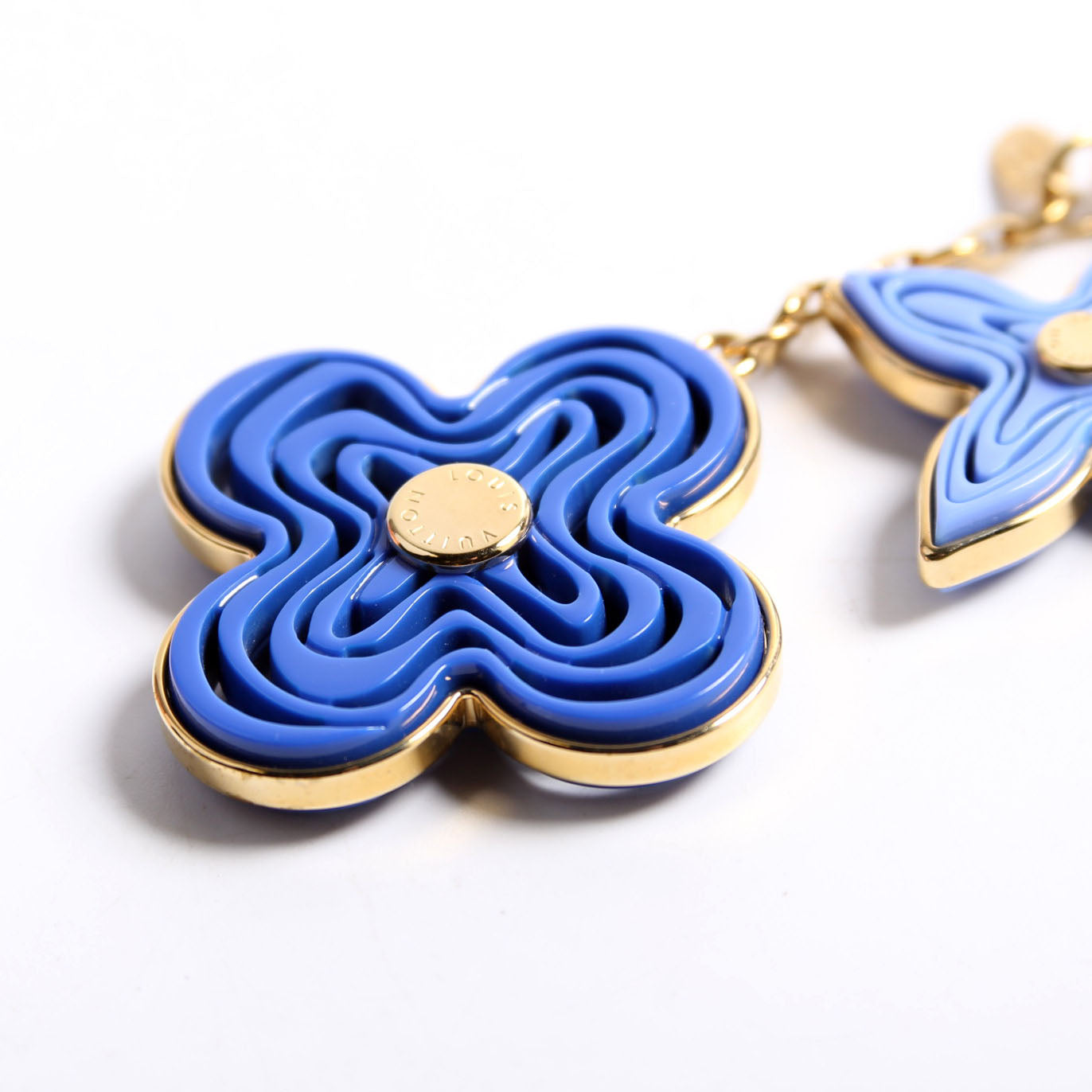 Resin Naif Bag Charm Blue/Gold