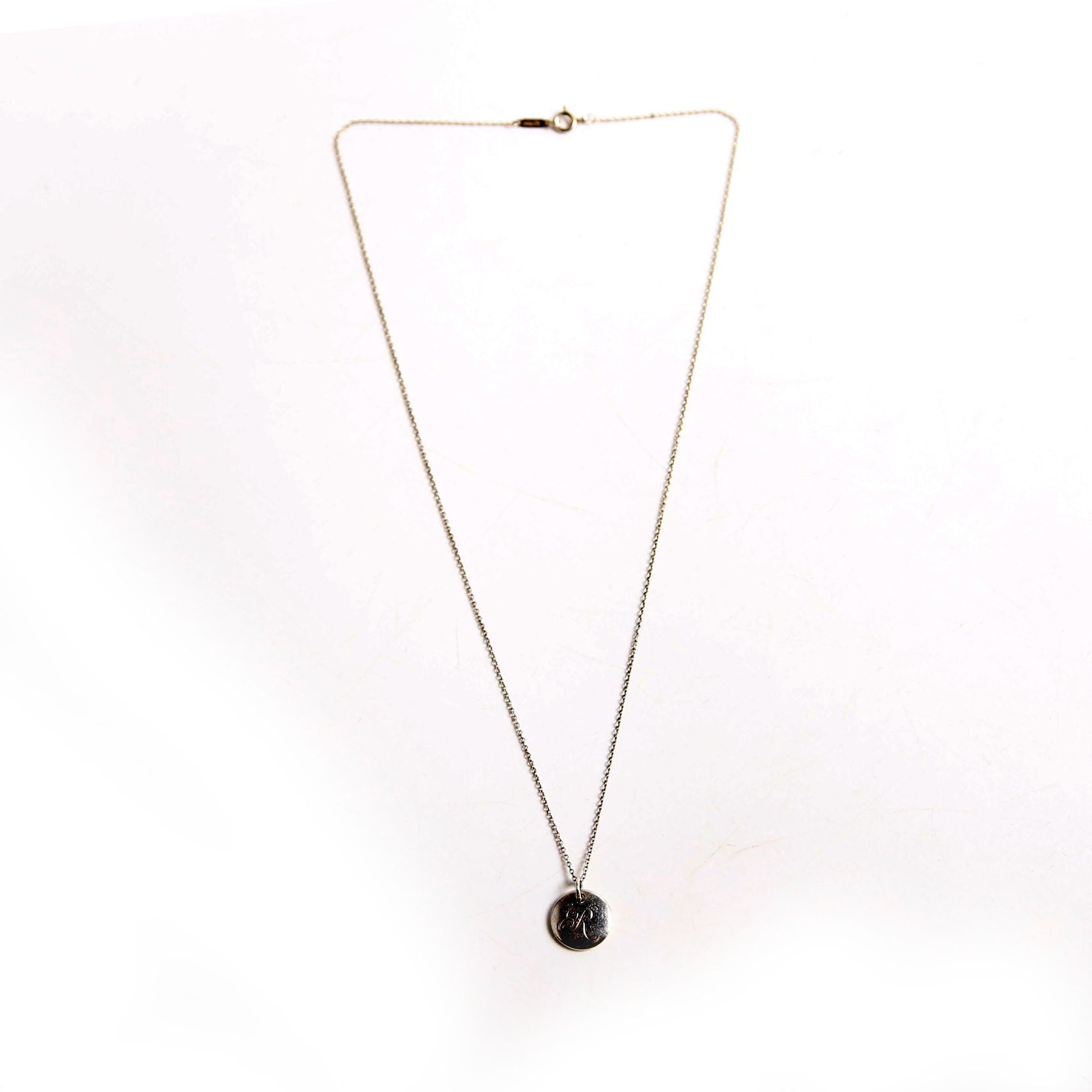 Initial "R" Pendant Necklace
