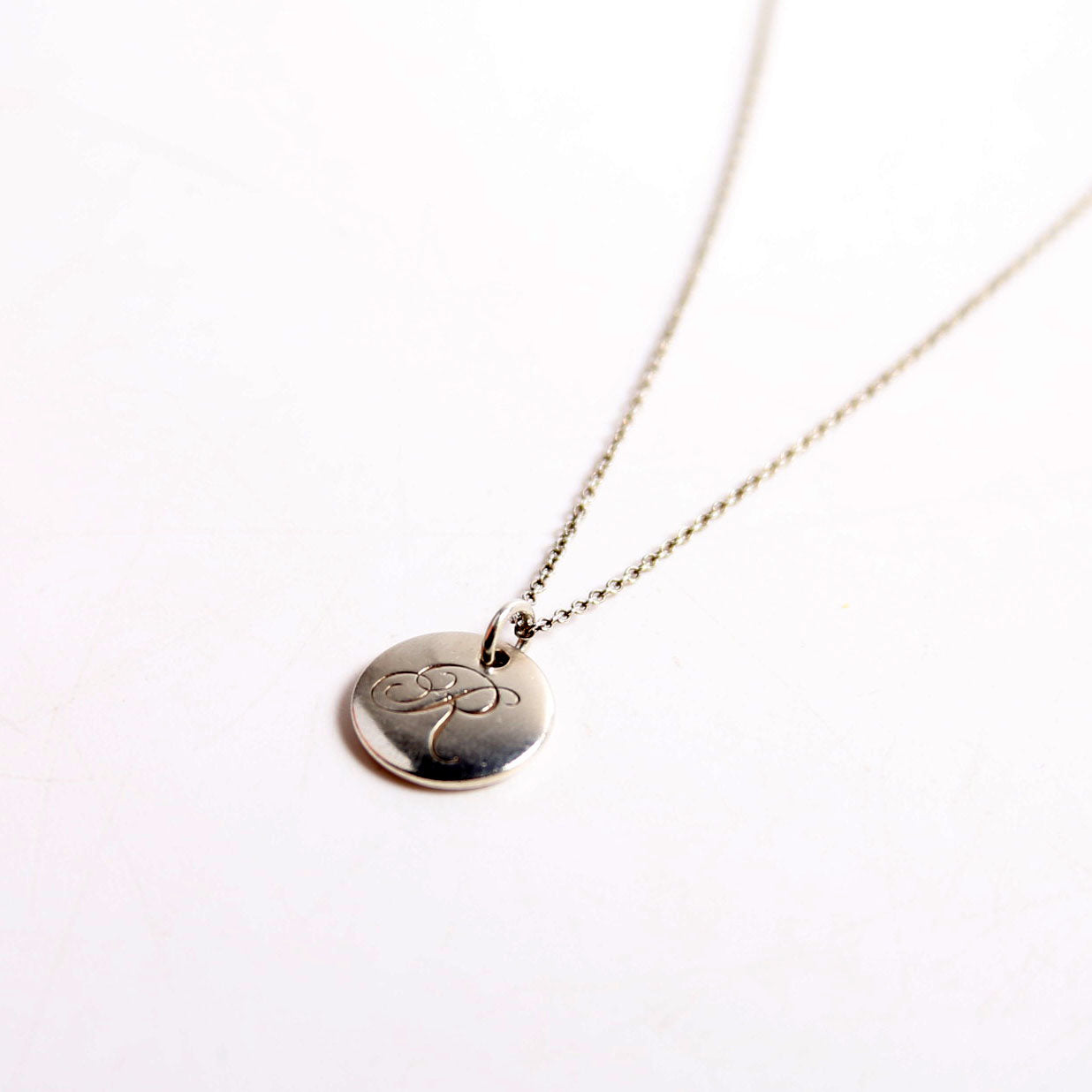 Initial "R" Pendant Necklace