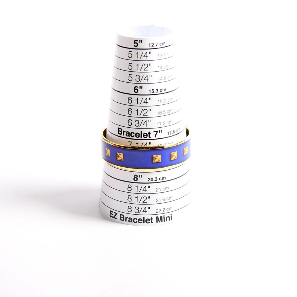 Hermes Medor Printed Enamel Wide Bangle Gold/Blue