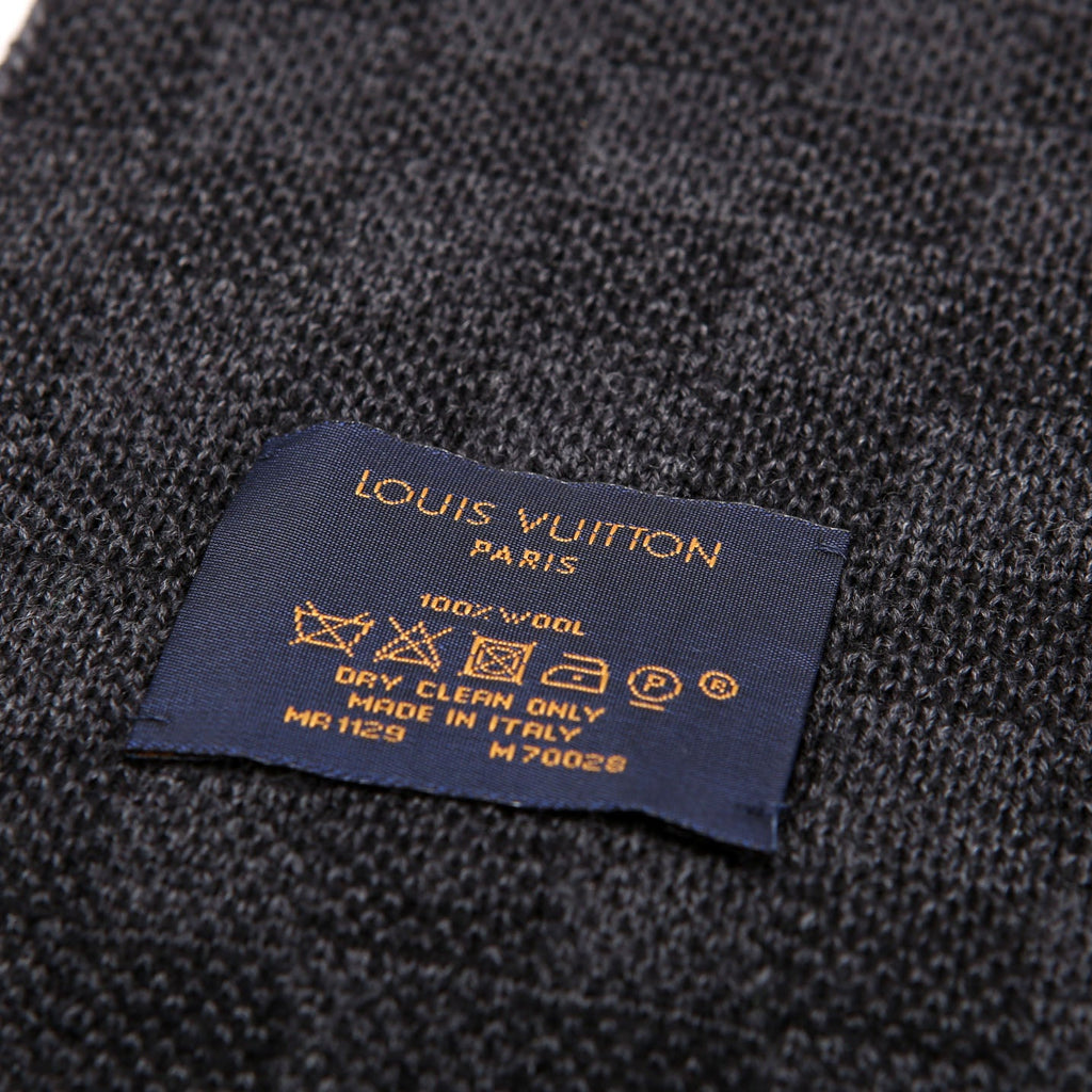 Neo Petite Damier Wool Scarf Black