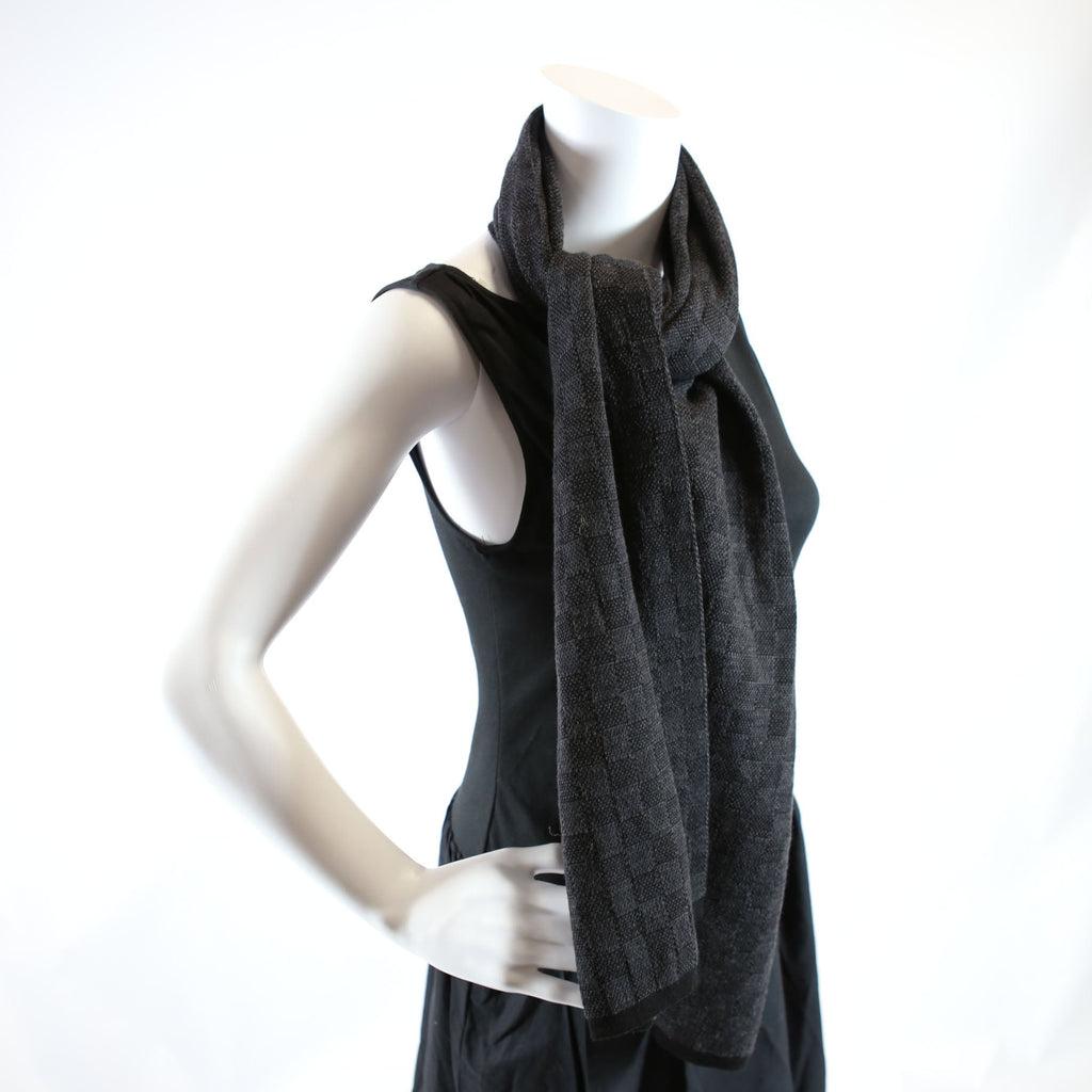 Neo Petite Damier Wool Scarf Black