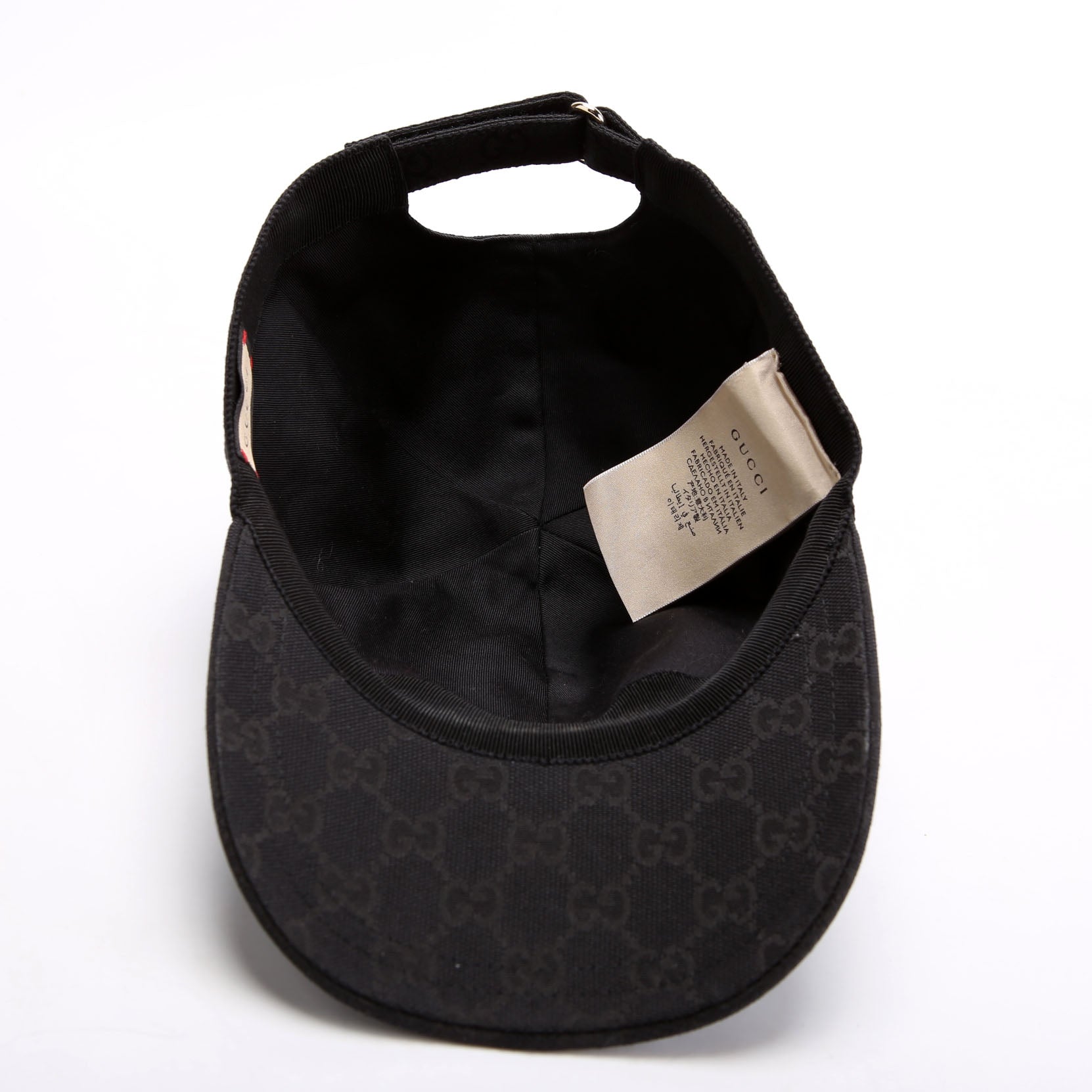 Gucci 576253 GG Canvas Baseball Cap Size Medium Black