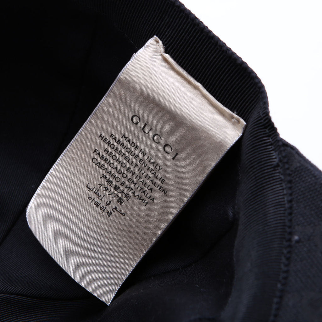 Gucci 576253 GG Canvas Baseball Cap Size Medium Black