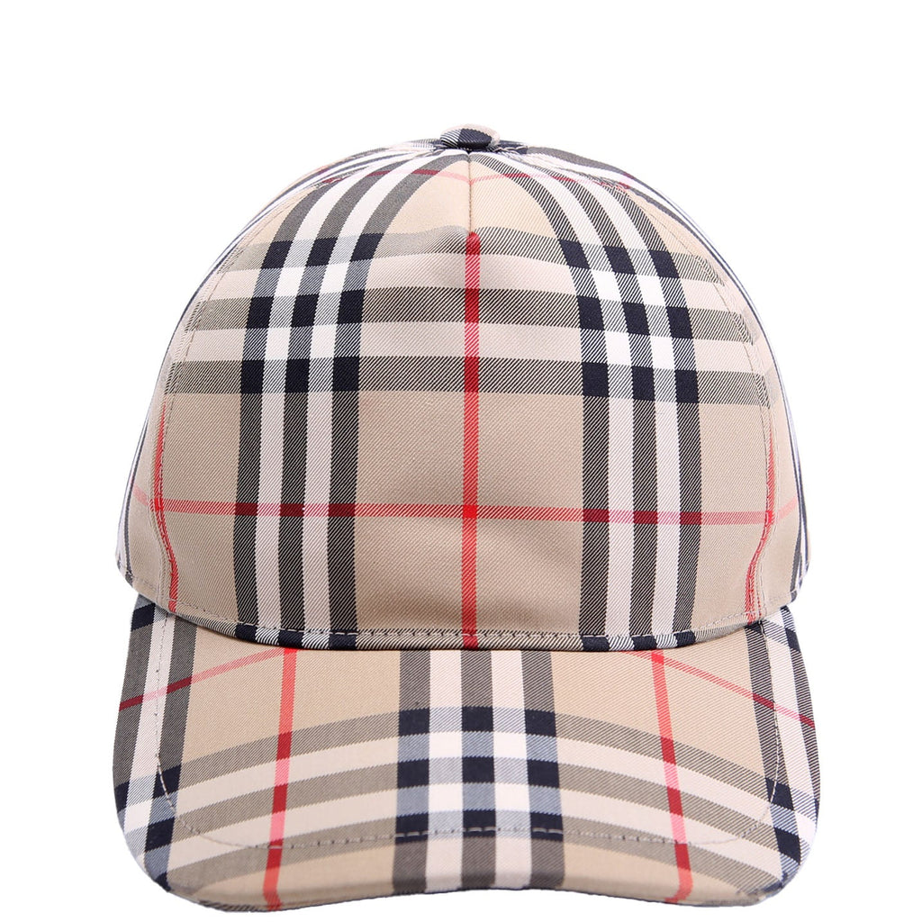 Check Baseball Cap Size Small Tan