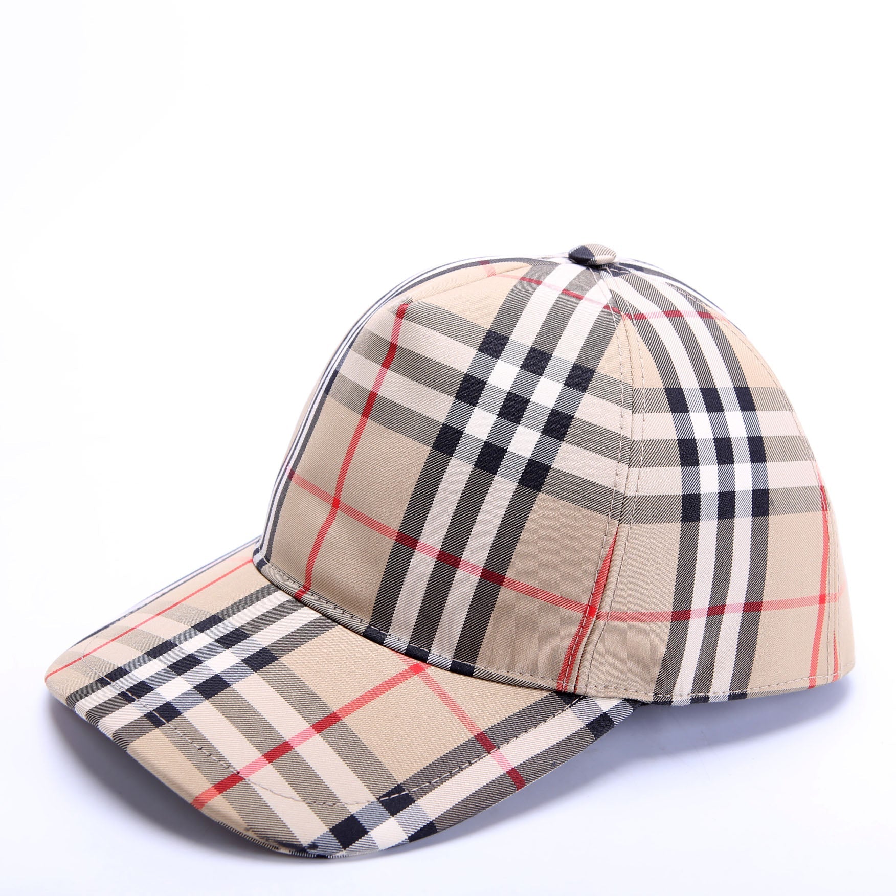 Check Baseball Cap Size Small Tan