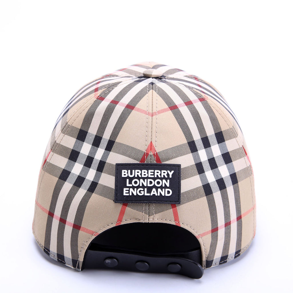 Check Baseball Cap Size Small Tan