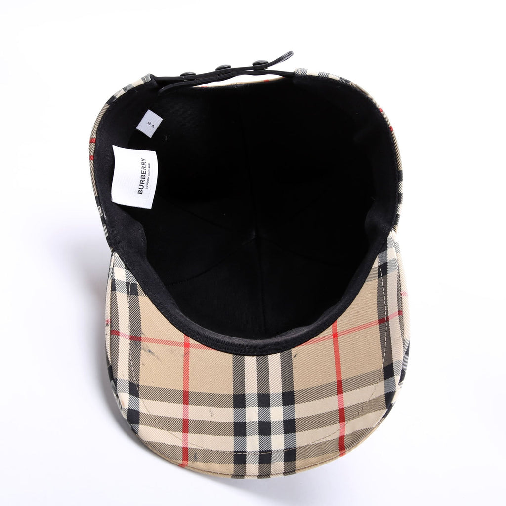 Check Baseball Cap Size Small Tan