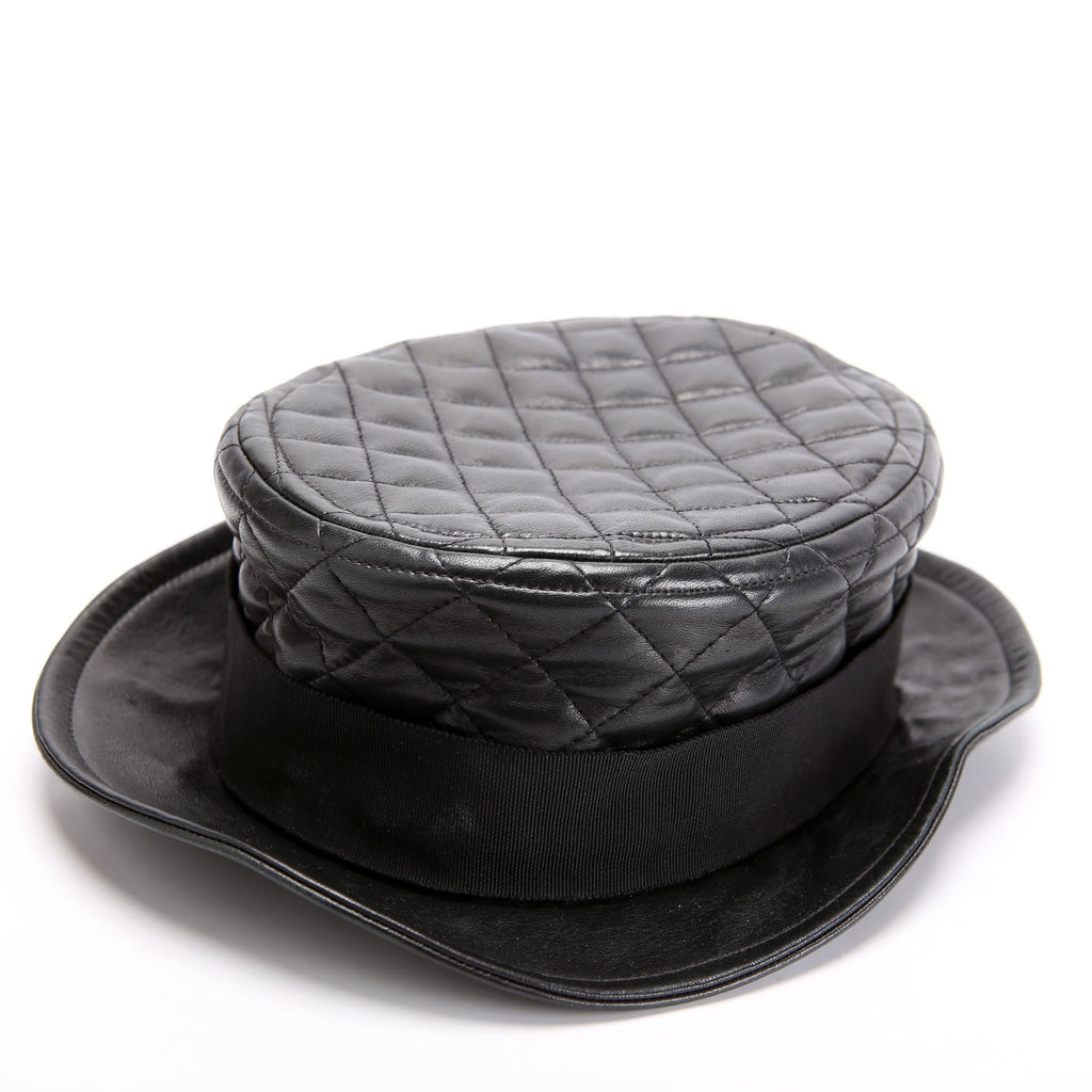 Grosgrain Ribbon Quilted Lambskin Vintage Size 57