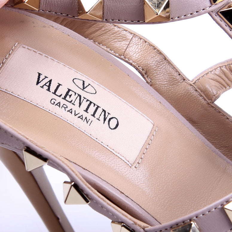 Rockstud Caged Heels Size 37 Nude