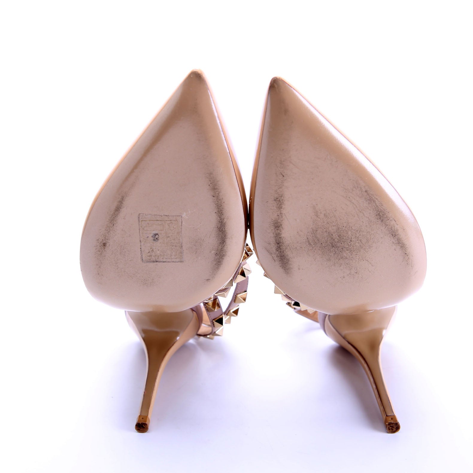 Rockstud Caged Heels Size 37 Nude