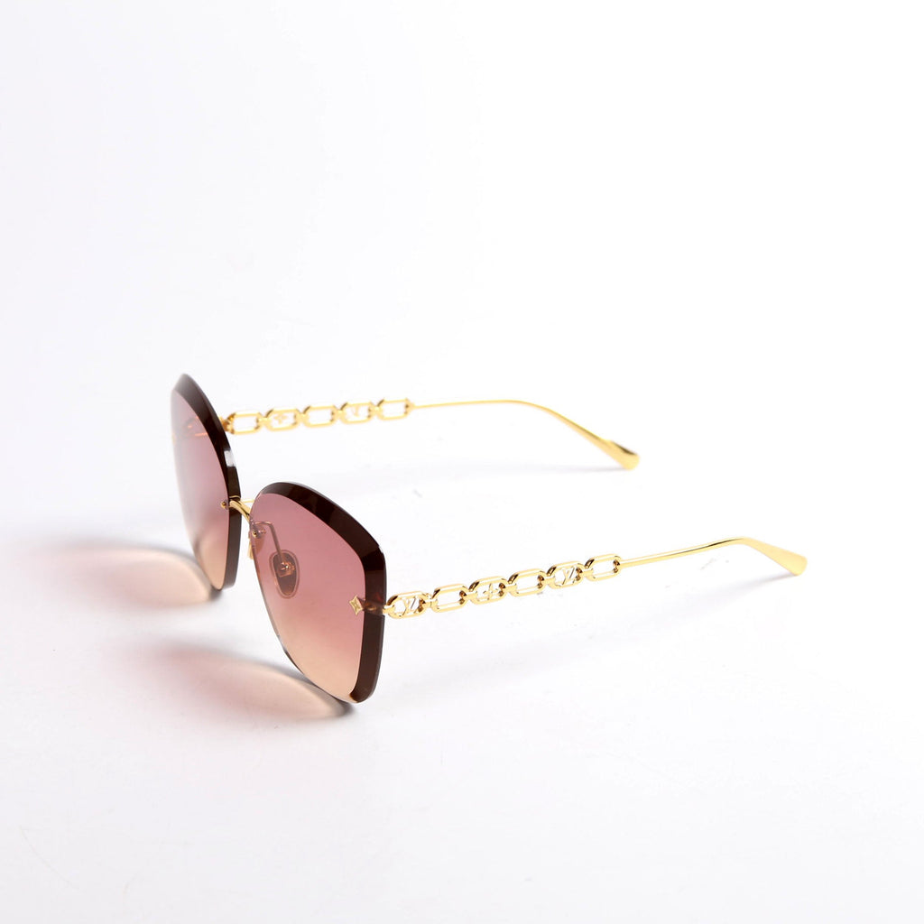 Z2682U My LV Chain Sunglasses Gold/Pink