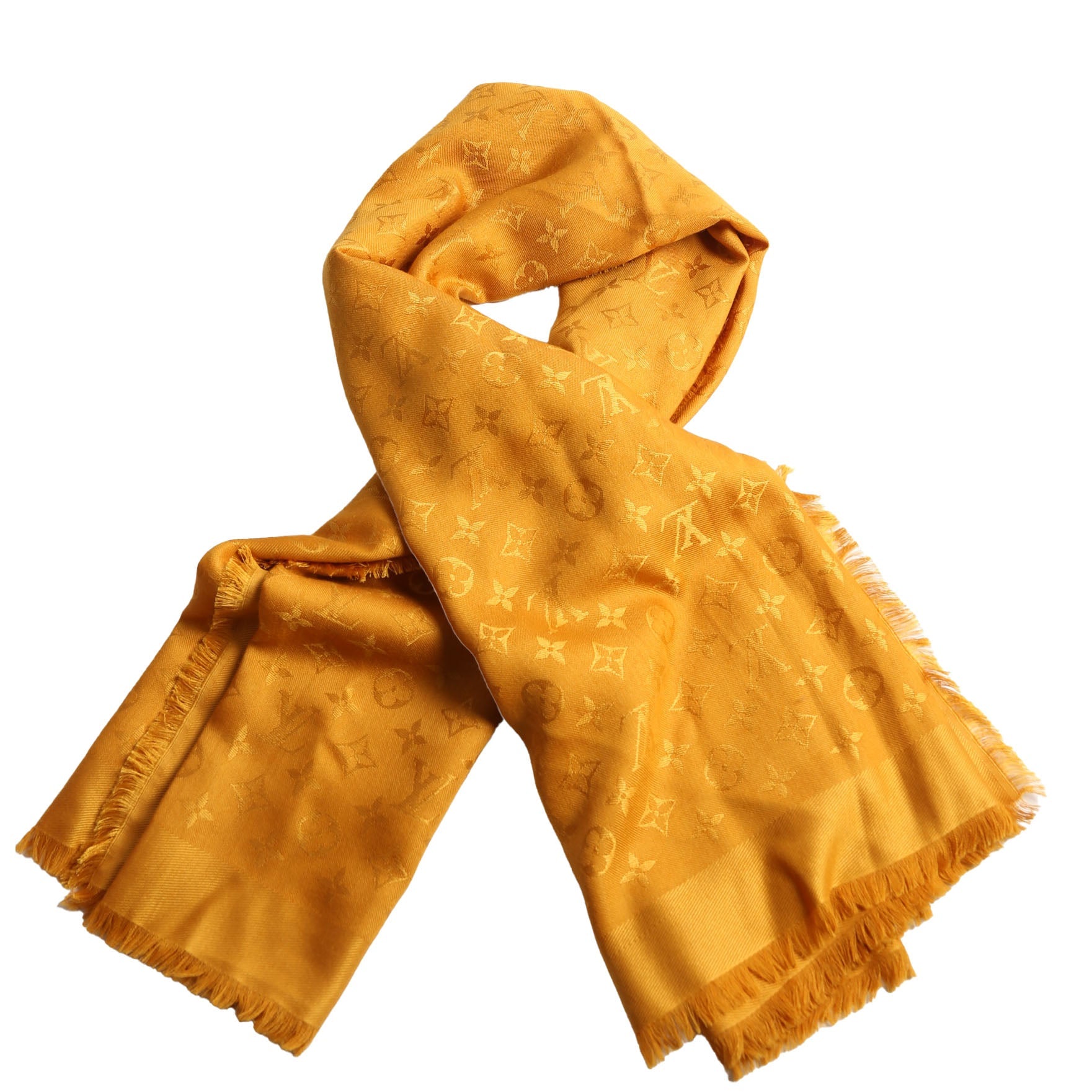 Logomania Wool/Silk Scarf Yellow