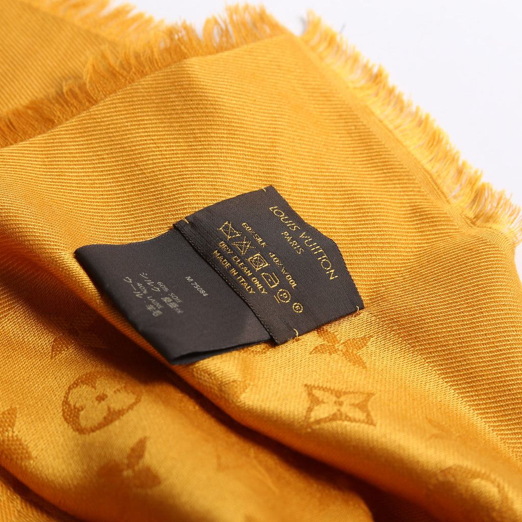 Logomania Wool/Silk Scarf Yellow