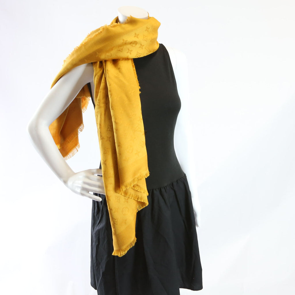 Logomania Wool/Silk Scarf Yellow