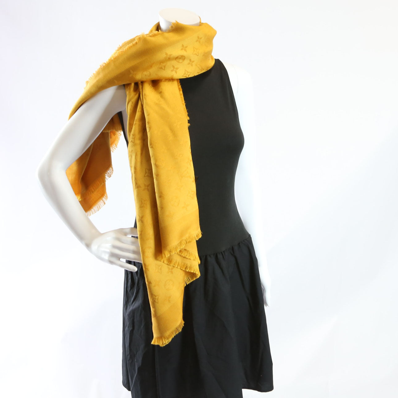 Logomania Wool/Silk Scarf Yellow