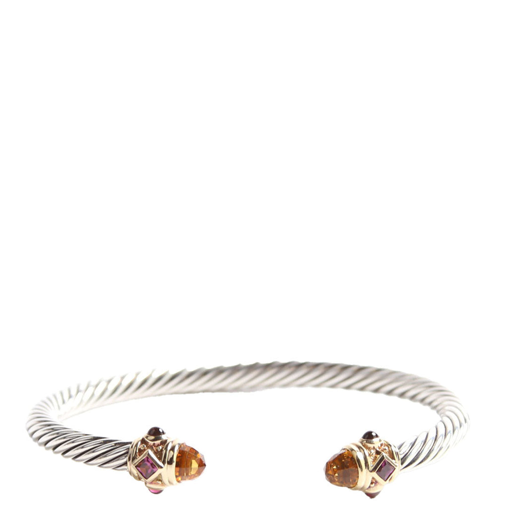 Classic Cable Renaissance 5MM 925/585/Citrine/Amethyst Bracelet Silver/Amber