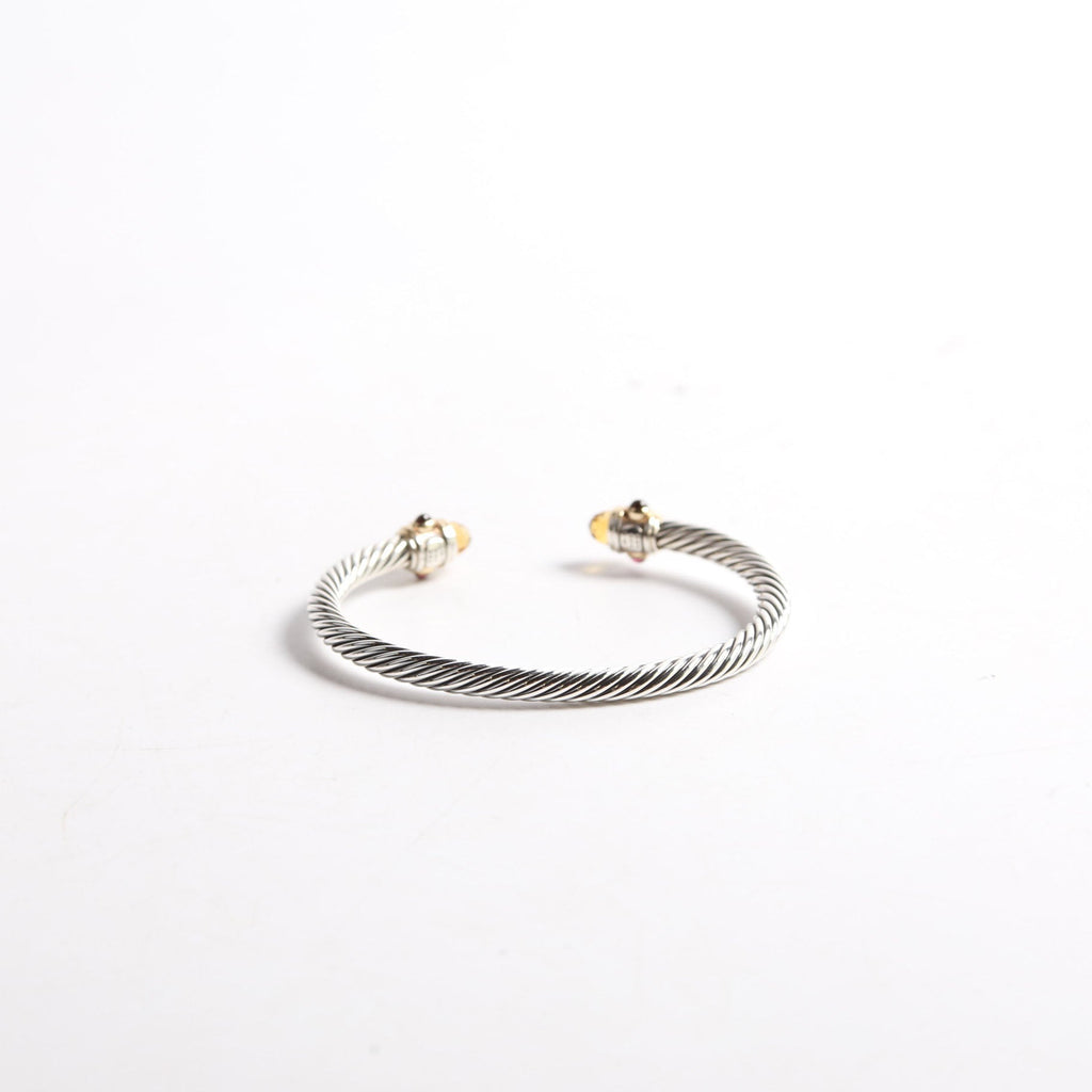 Classic Cable Renaissance 5MM 925/585/Citrine/Amethyst Bracelet Silver/Amber