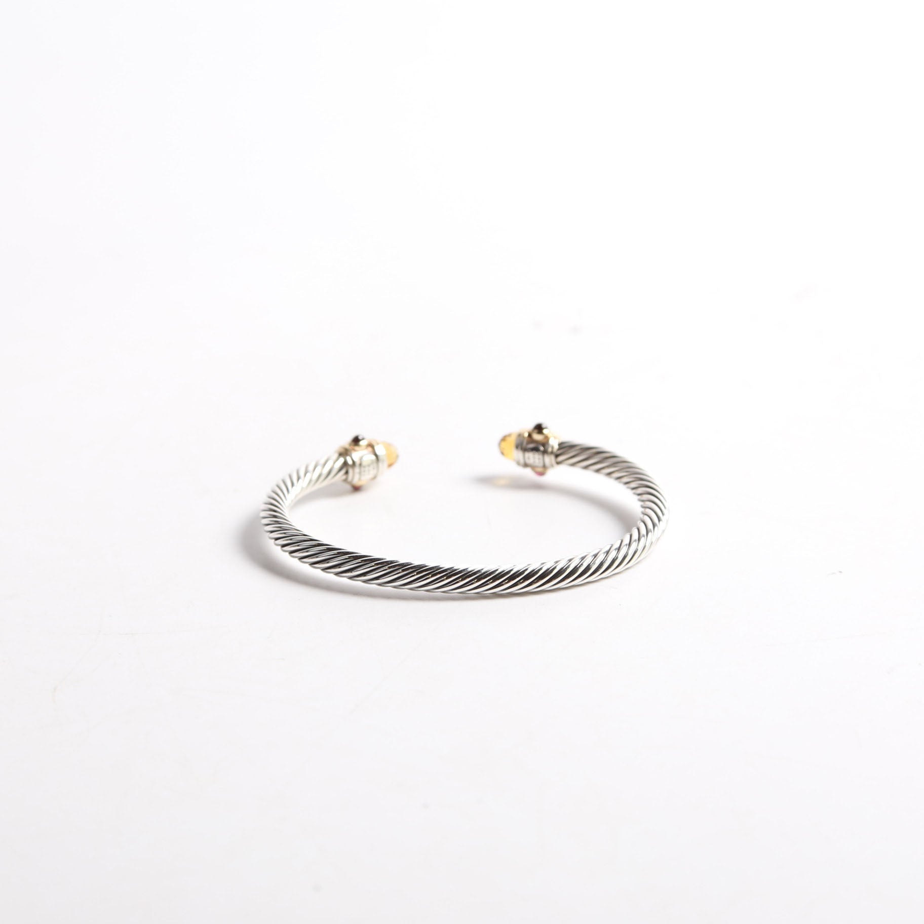 Classic Cable Renaissance 5MM 925/585/Citrine/Amethyst Bracelet Silver/Amber