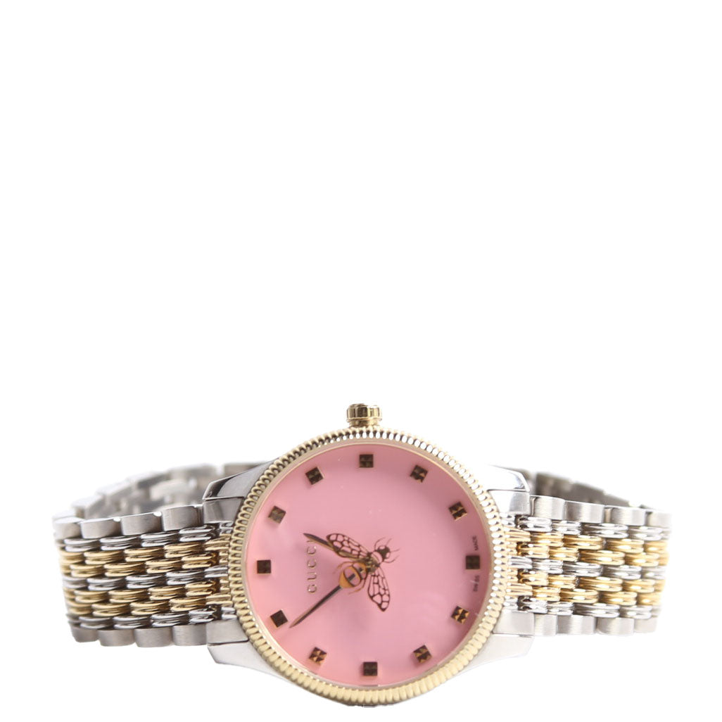 G-Timeless Bee Quartz/Stainless Steel 29MM Silver/Gold/Pink