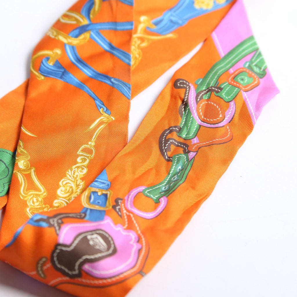 Brides De Gala Twilly Silk Scarf Orange