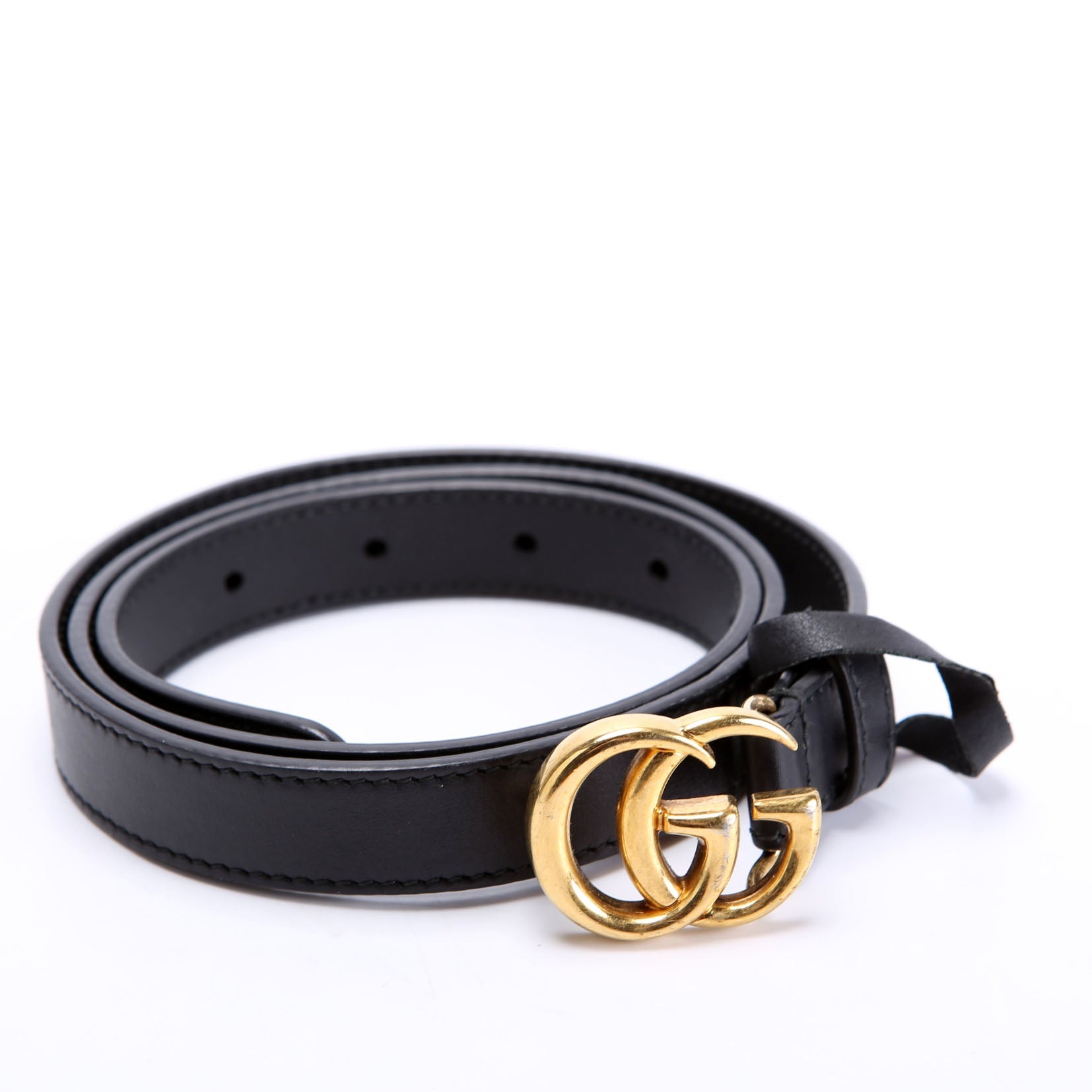 Gucci 409417 GG Marmont Thin Belt Size 80/32 Black